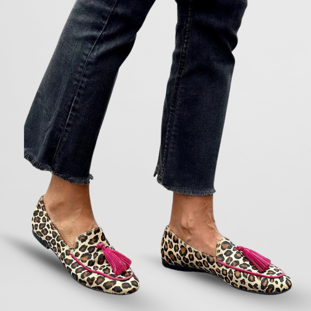 Haisley | Printed Slip-On Tassel Loafers