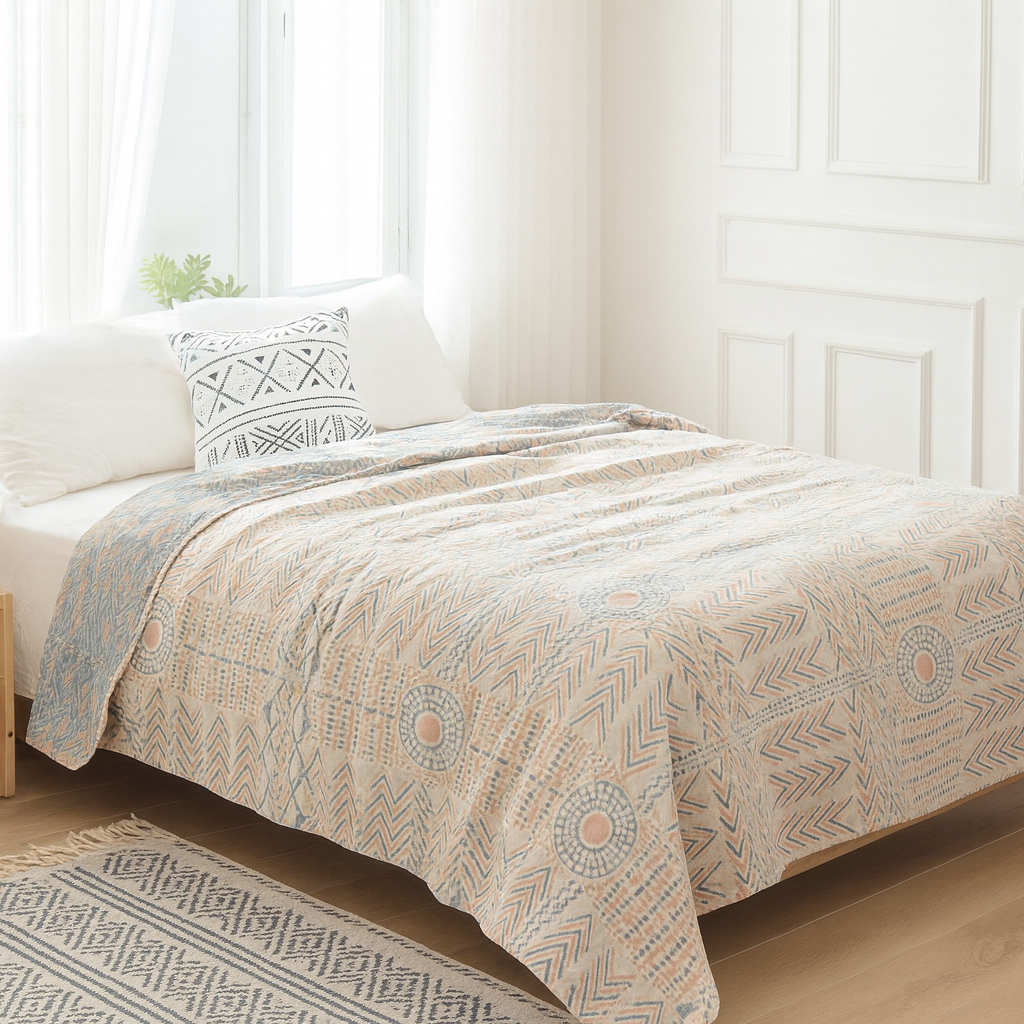 Boho Mandala Reversible Throw Blanket