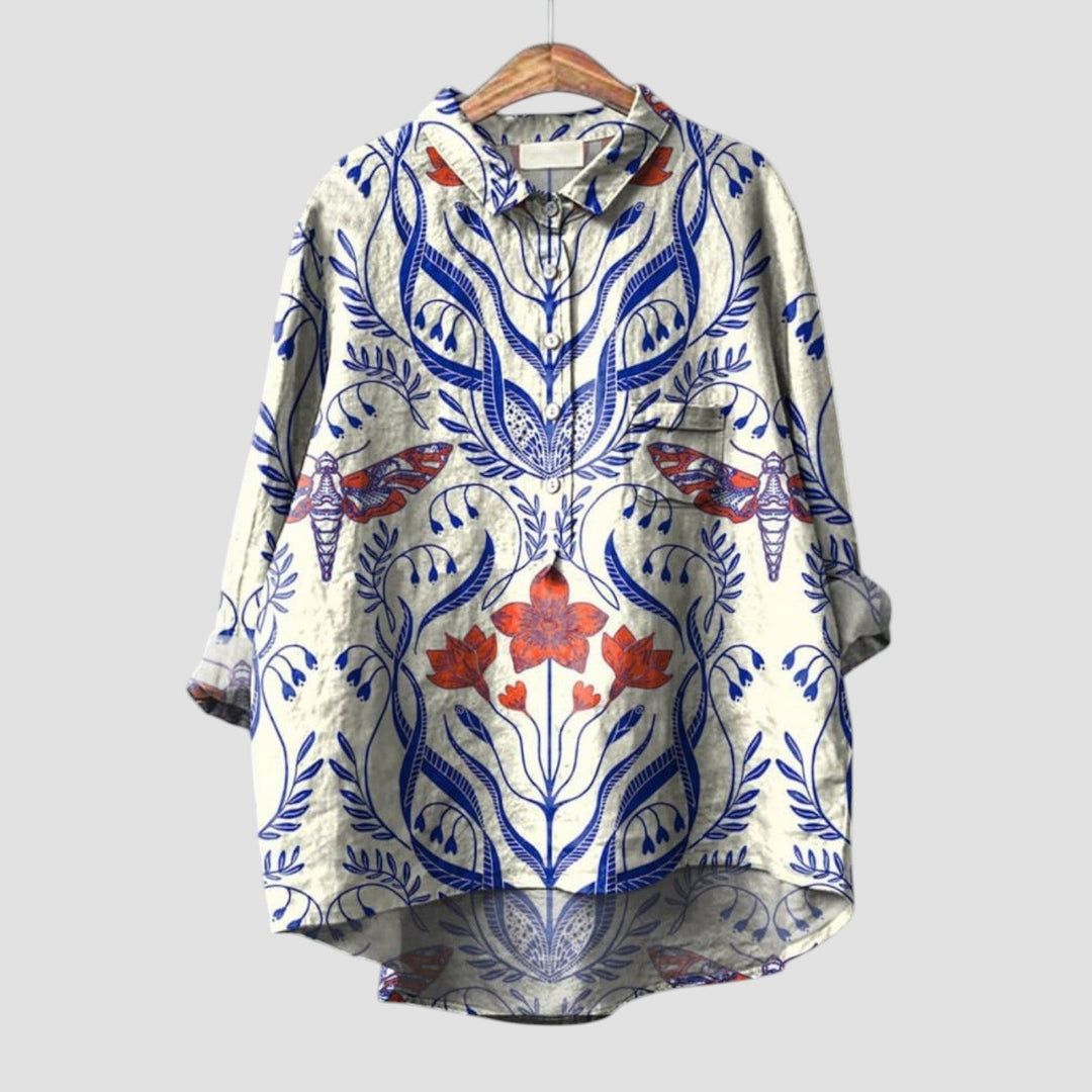 Mira | Printed Button-Up with Laid-Back Charm