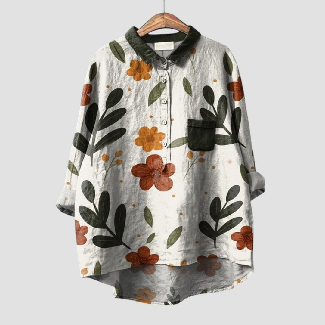 Greta | Modern Shirt with Artful Print