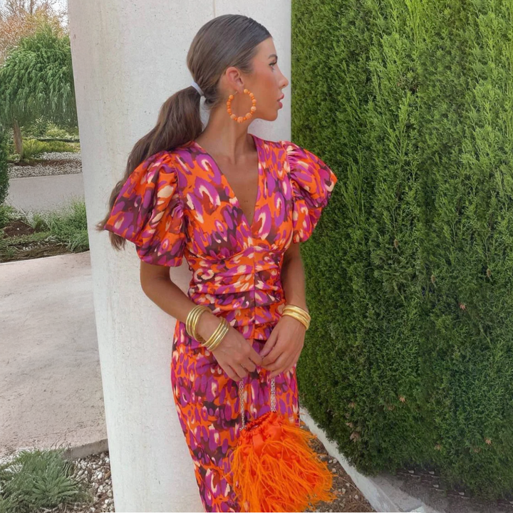 Clara | Colorful Dress with Flowing Ruffles