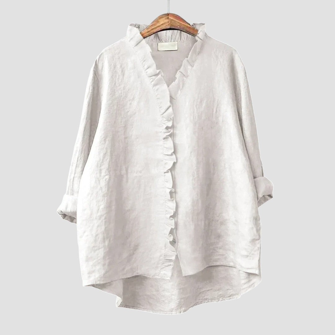 Edith | Polished Shirt with a Pop of Pattern
