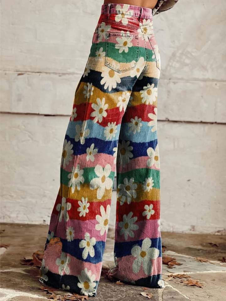Maisie | Retro-Floral Pants for Effortless Elegance