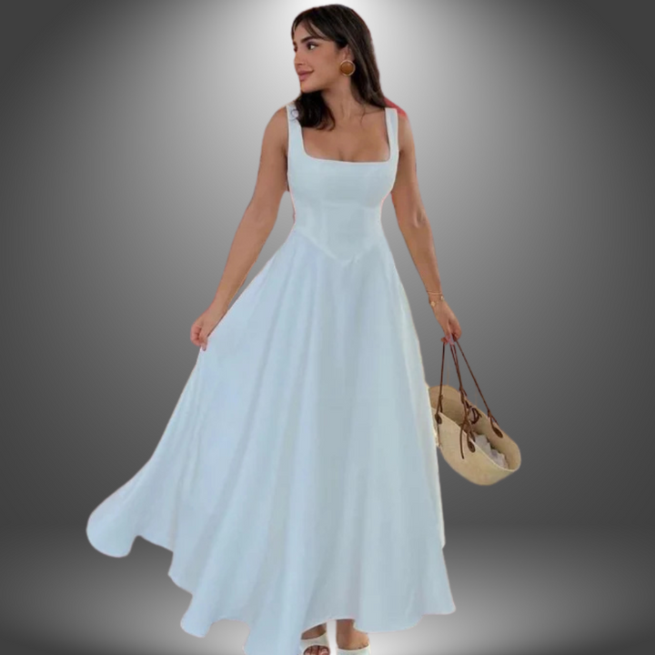 Elena | Women's long dress in clean cut