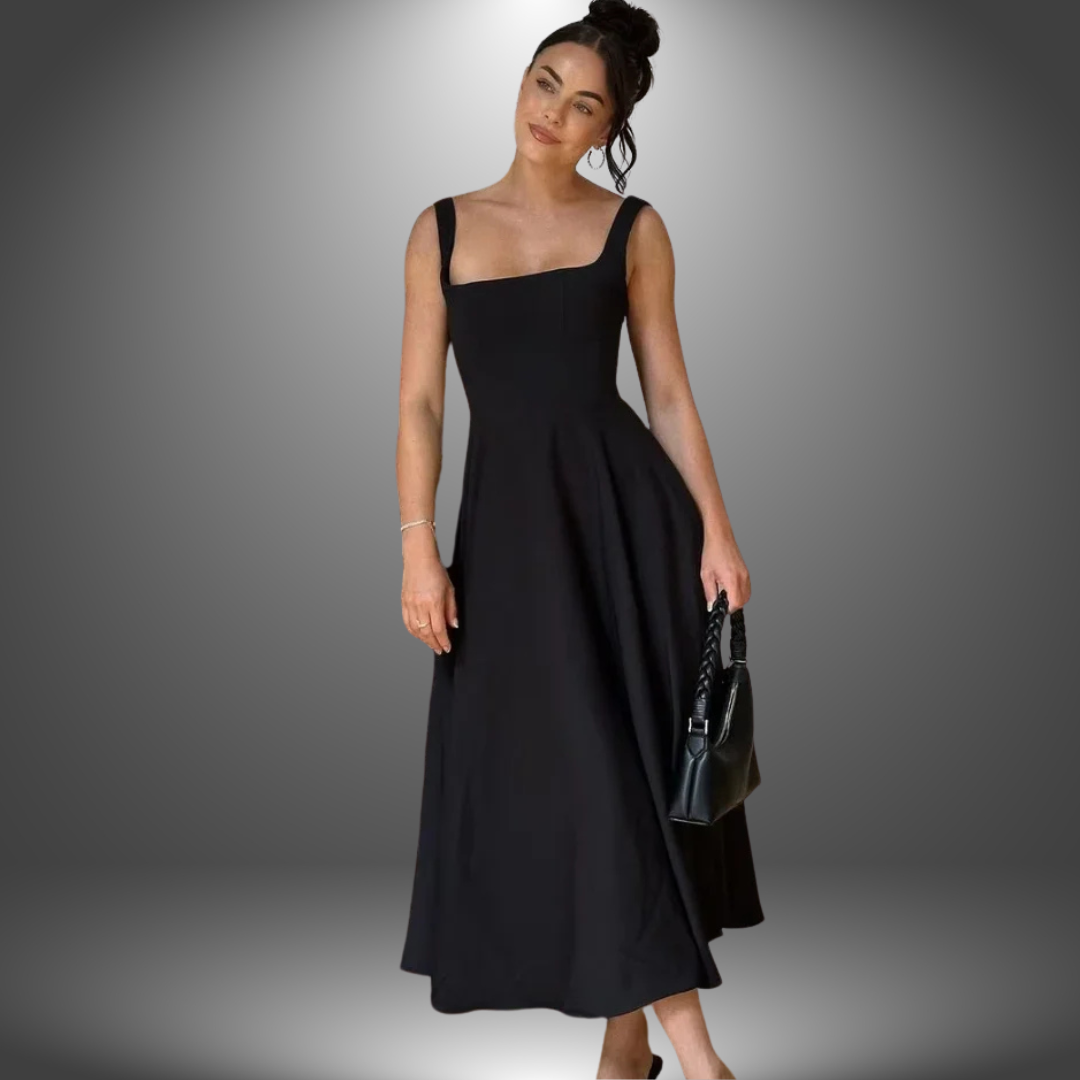 Elena | Women's long dress in clean cut