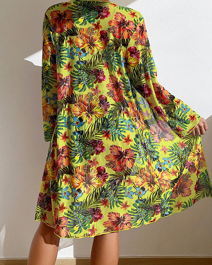 Glenda | Floral Bikini & Cover-Up Set for Feminine Beach Style