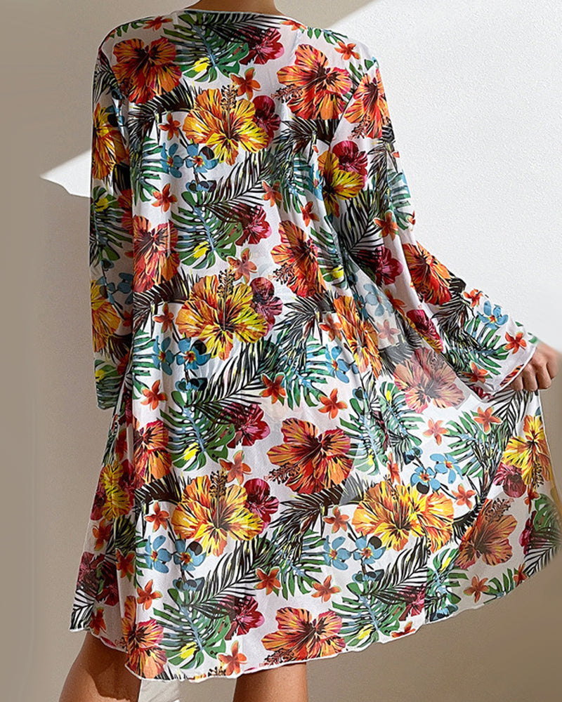Glenda | Floral Bikini & Cover-Up Set for Feminine Beach Style
