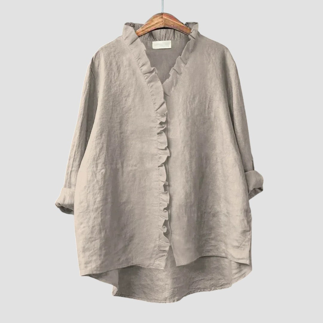 Edith | Polished Shirt with a Pop of Pattern