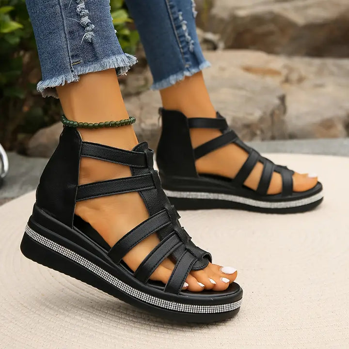 Alexa | Sparkling Wedge Sandals for Elevated Elegance