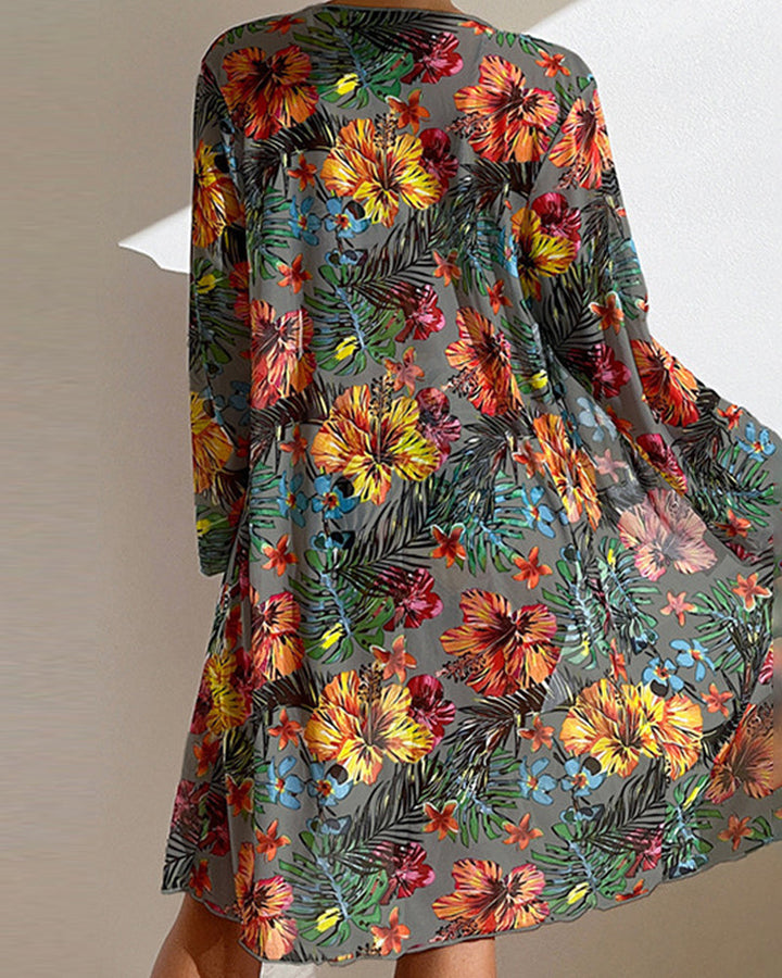 Glenda | Floral Bikini & Cover-Up Set for Feminine Beach Style
