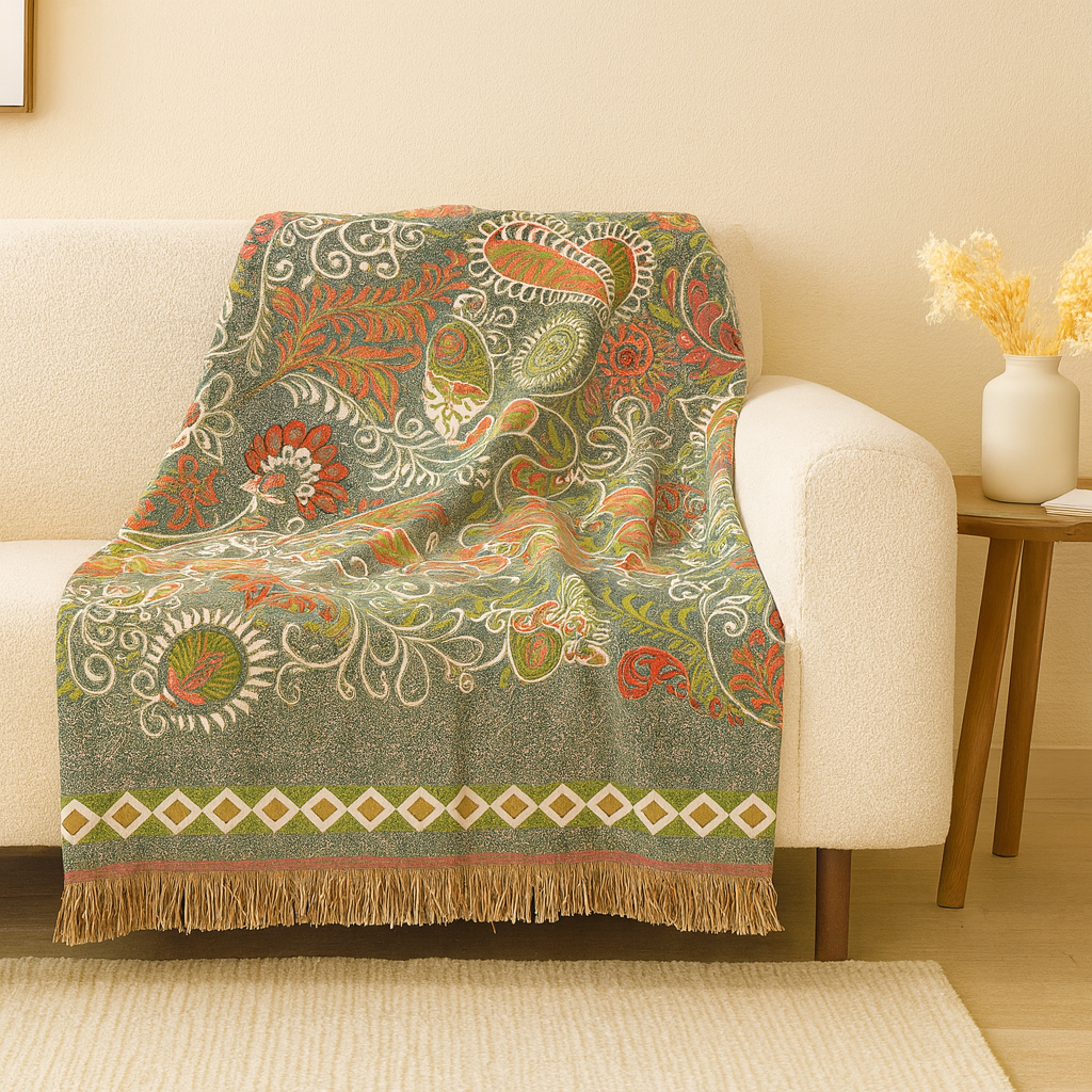 Autumn Leaf Reversible Throw Blanket