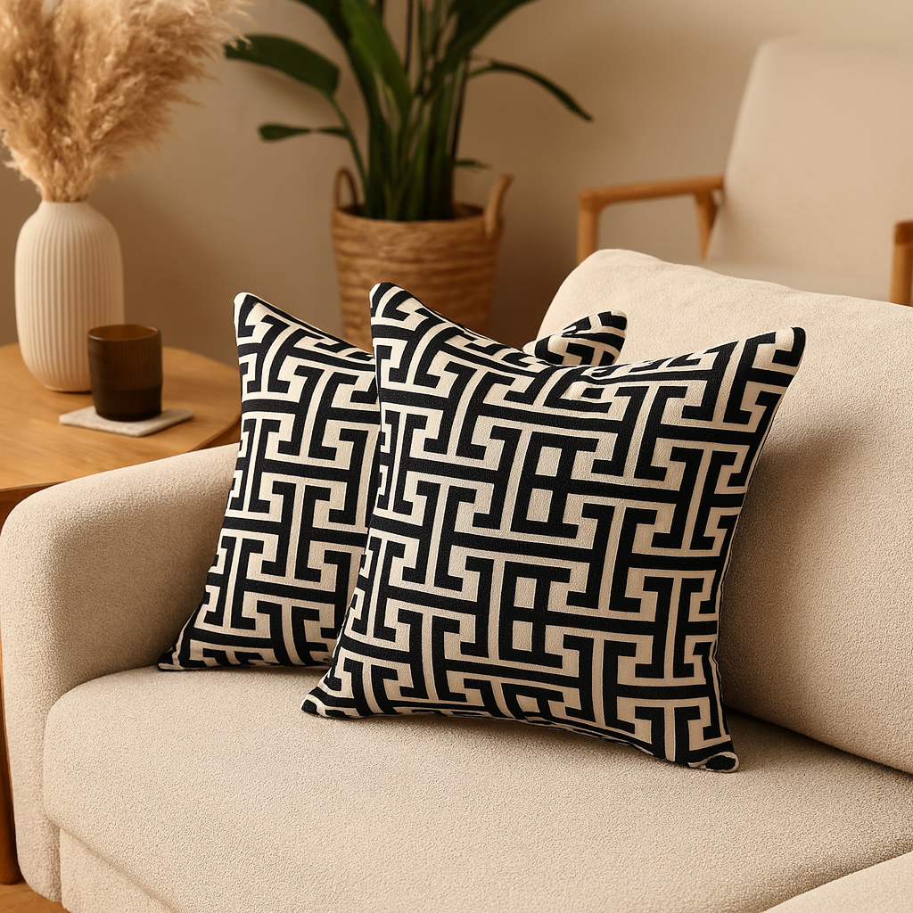 Geometric Pattern Cushion Cover