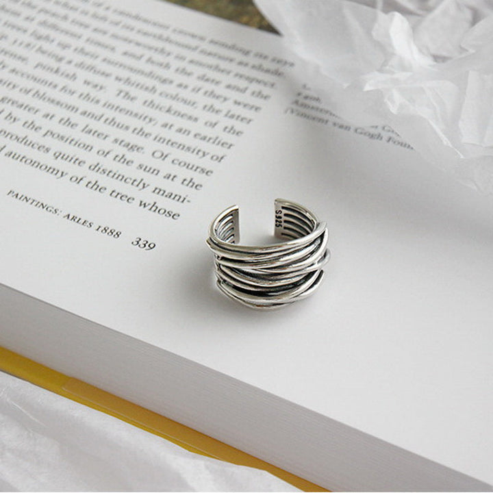 Lina | Layered Adjustable Ring in Sterling Silver