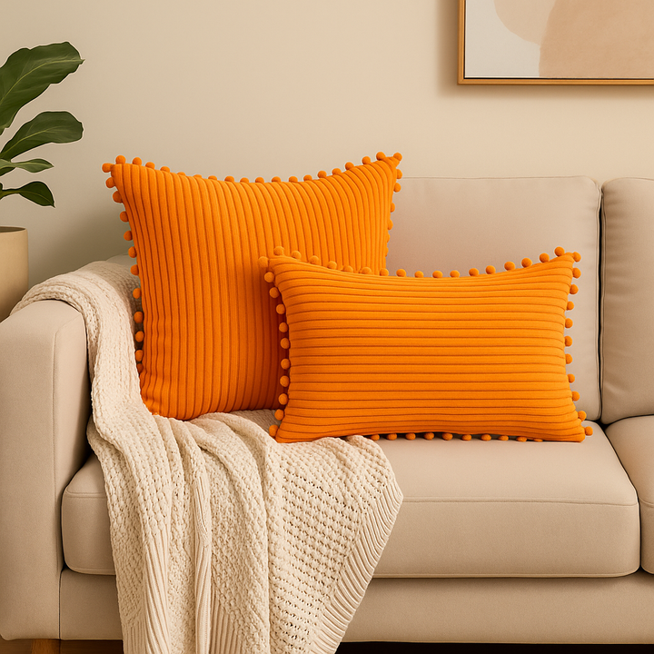 Pom-Pom Cushion Cover