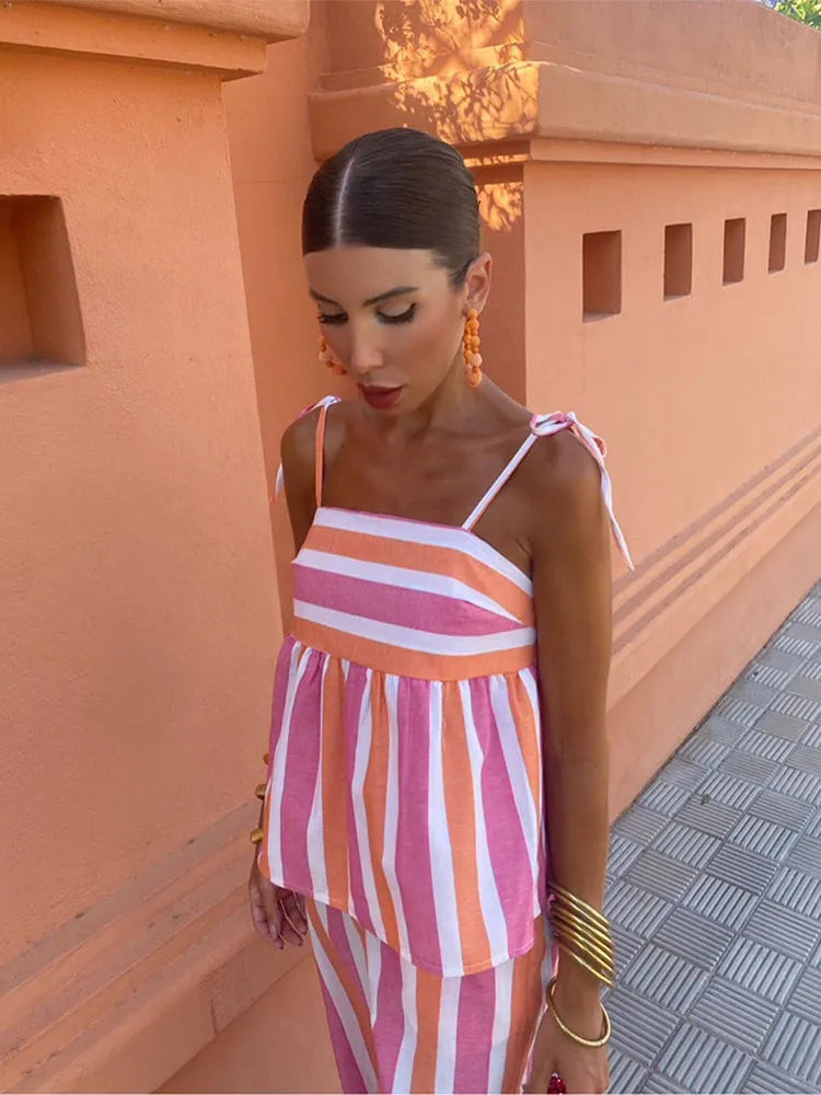 Lottie | Breezy Printed Pants Set for Summer Ease