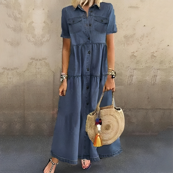 Olivia | Denim-look slimming dress with timeless charm