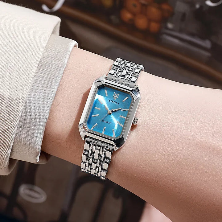Chloe | Stainless steel square quartz watch