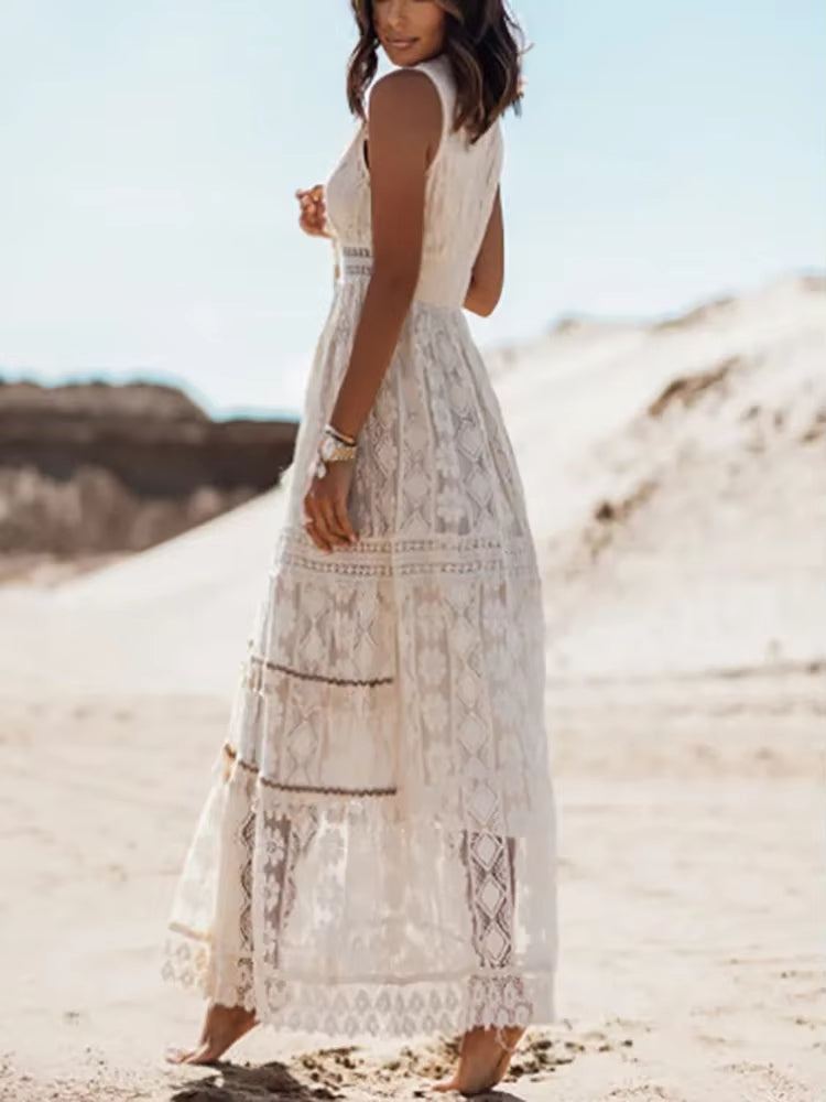 Amelie | Bohemian Midi Dress for Effortless Elegance