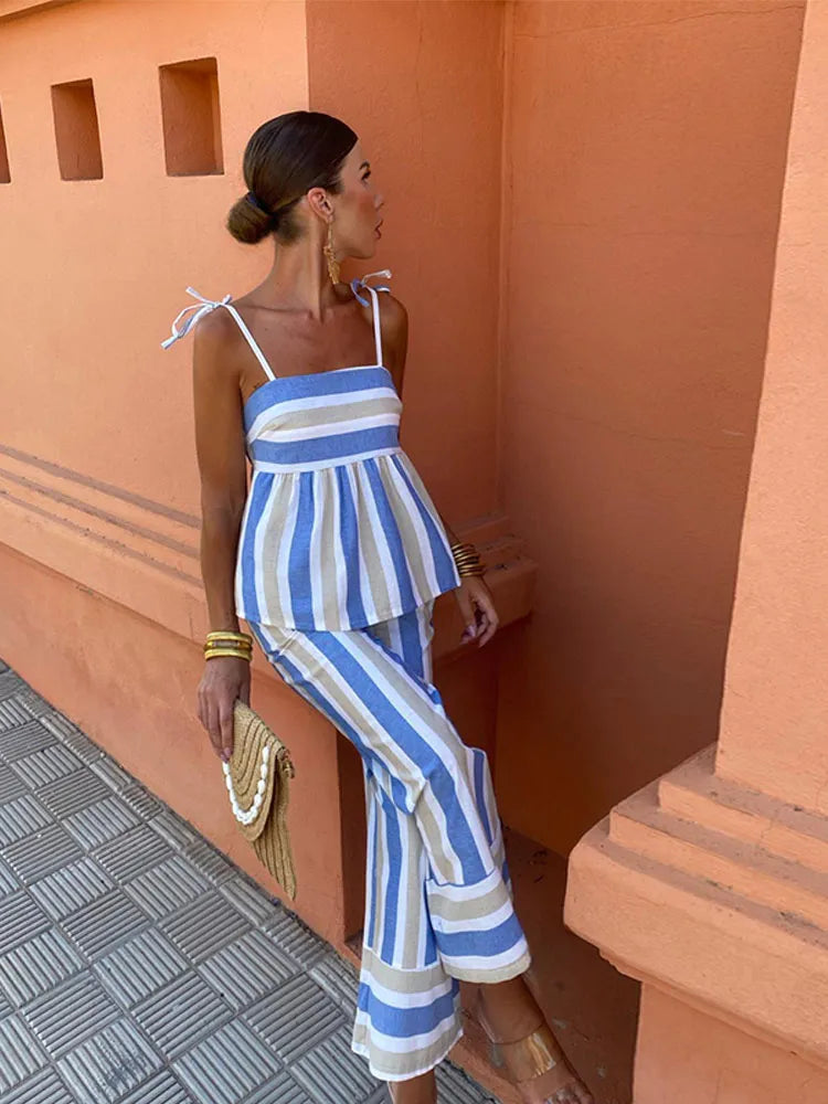 Lottie | Breezy Printed Pants Set for Summer Ease