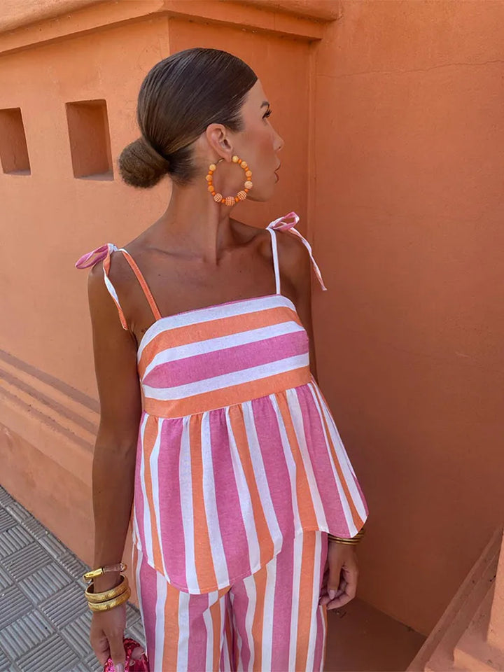 Lottie | Breezy Printed Pants Set for Summer Ease