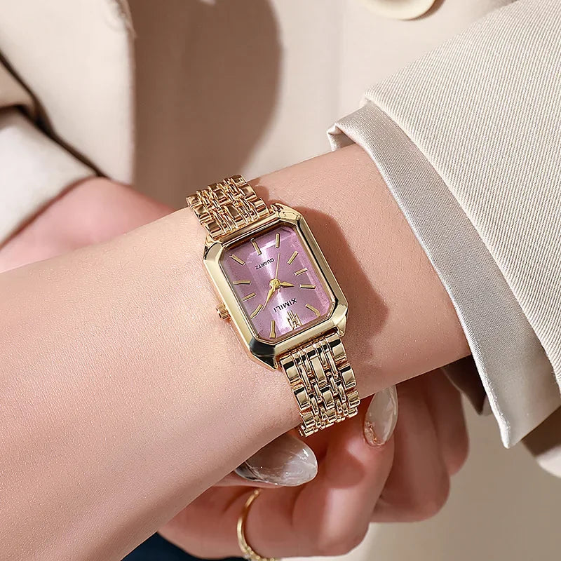 Chloe | Stainless steel square quartz watch