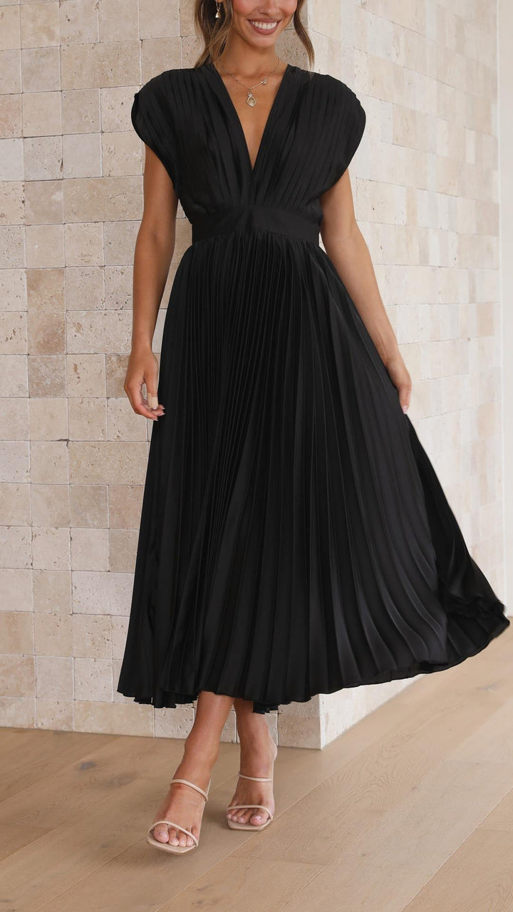 Alexis | Draped V-Neck Dress for Effortless Elegance