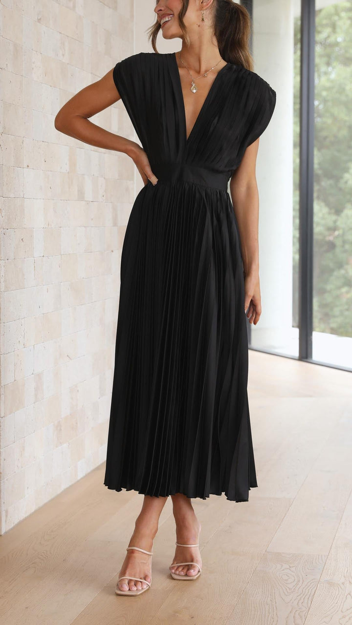 Alexis | Draped V-Neck Dress for Effortless Elegance