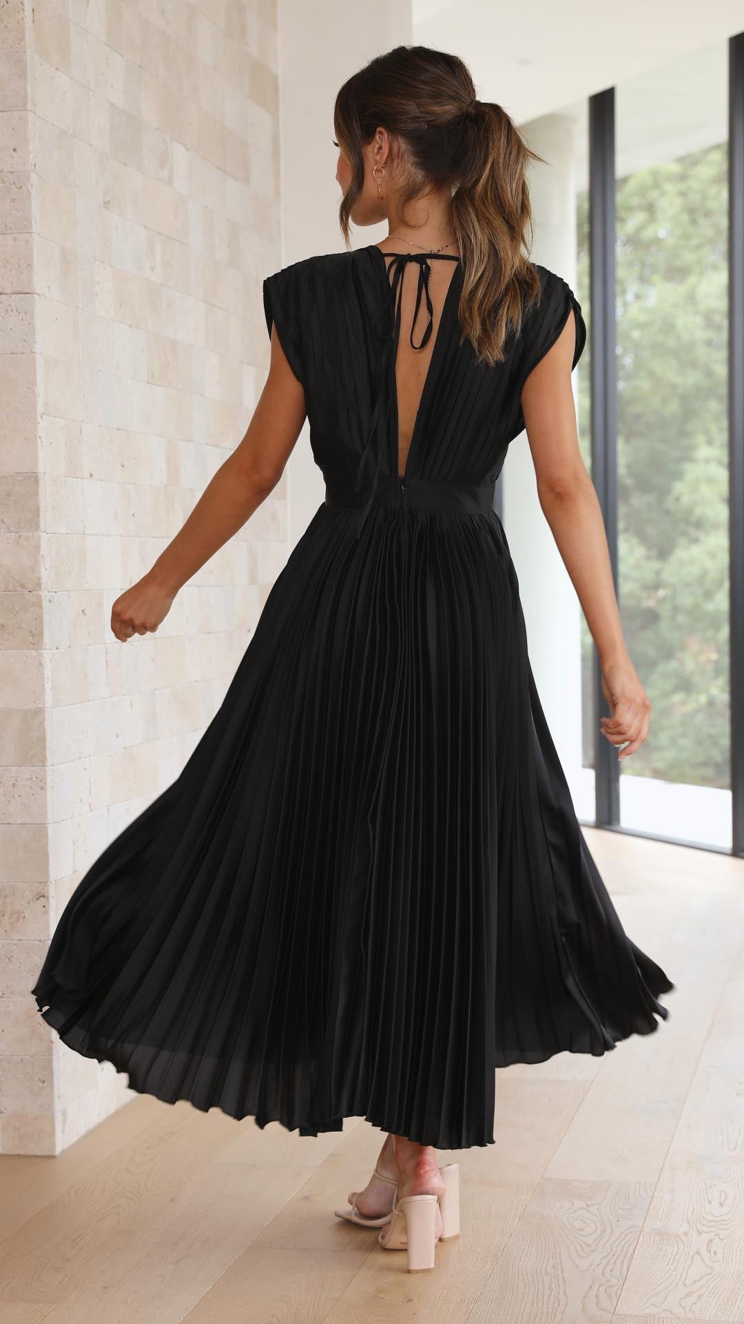 Alexis | Draped V-Neck Dress for Effortless Elegance