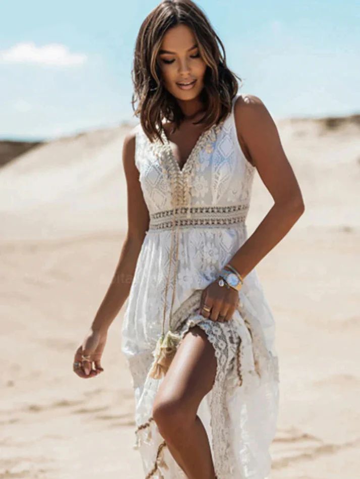 Amelie | Bohemian Midi Dress for Effortless Elegance