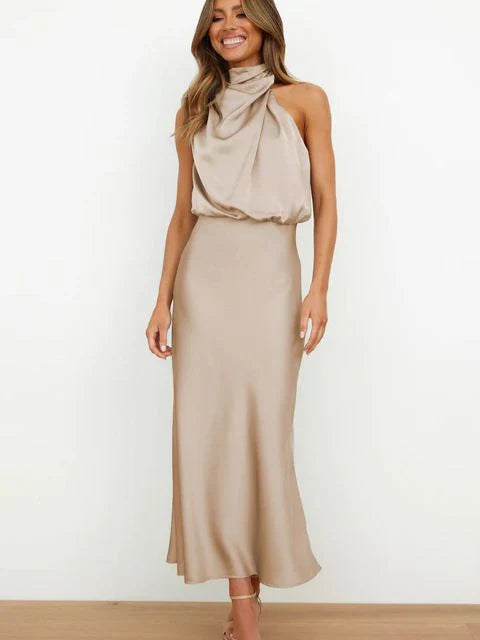 Benthe | Off-Shoulder Midi Dress for Elegant Evenings