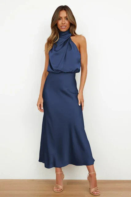 Benthe | Off-Shoulder Midi Dress for Elegant Evenings