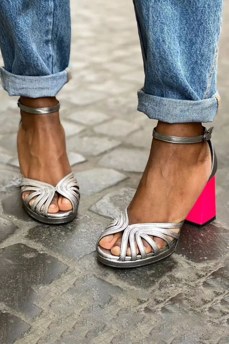 Brittany | Bold Block-Heel Sandals with Adjustable Strap