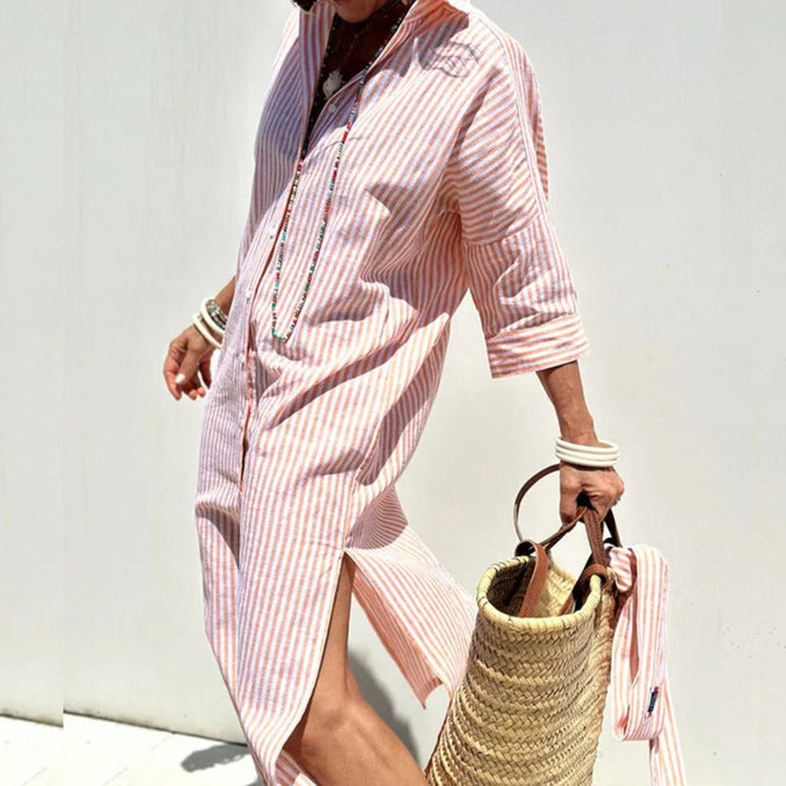 Olive | Striped Summer Dress with Effortless Elegance