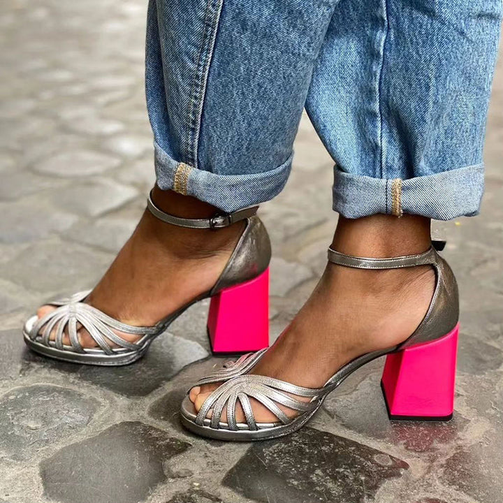 Brittany | Bold Block-Heel Sandals with Adjustable Strap