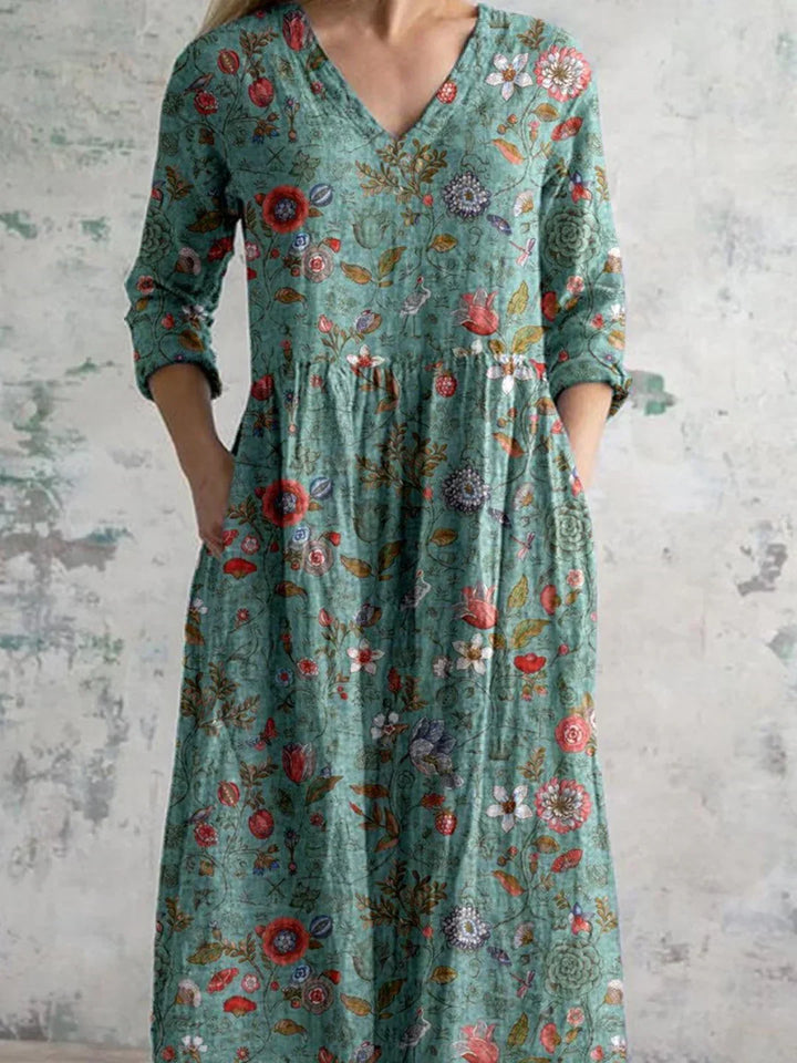 Abigail | Summer evening dress with classic floral print