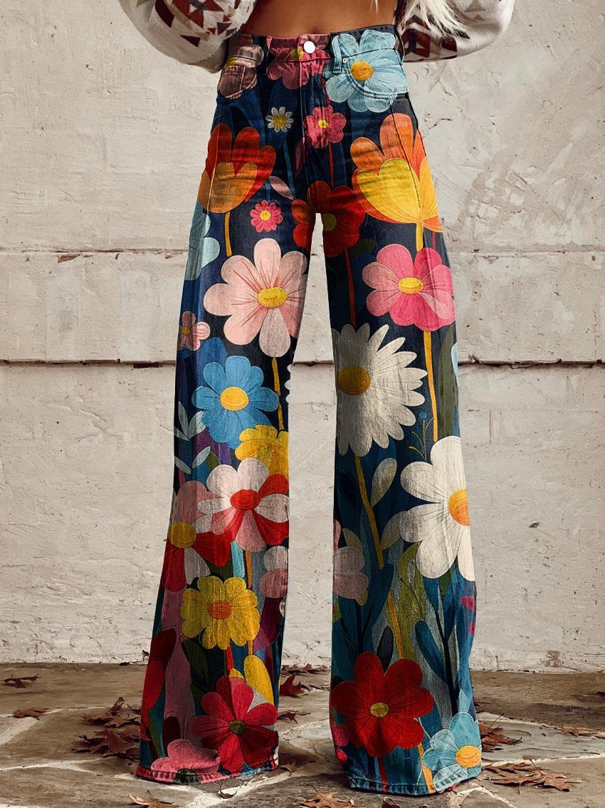 Mila | Flowing Floral Pants for Breezy Days