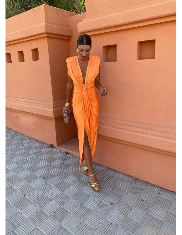 Lyra | Elegant Midi Dress with Sculpted Details